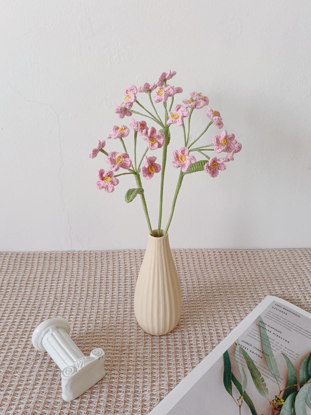 Crochet Forget-Me-Not Bouquet, Party or Home Decoration