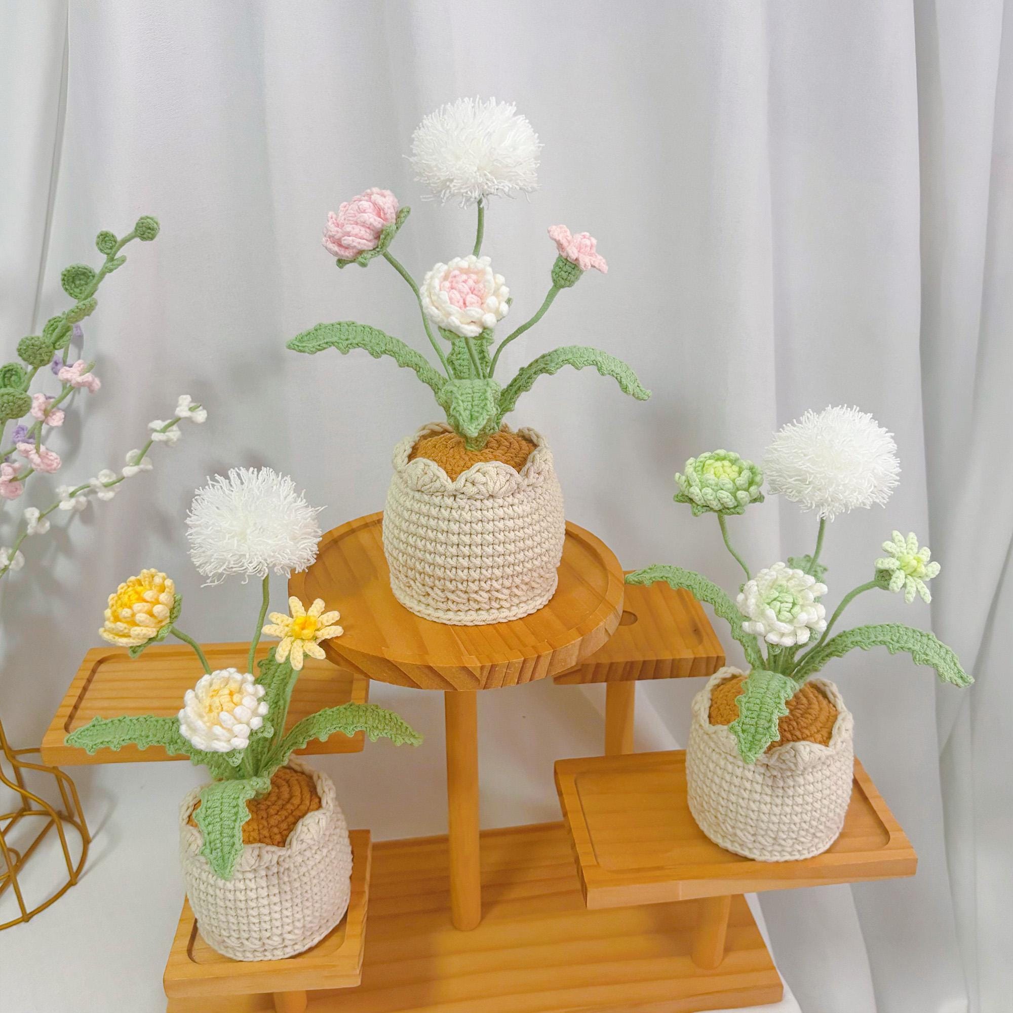 Handmade Crochet Dandelion, Flower in Pot  Mother's Day Gift