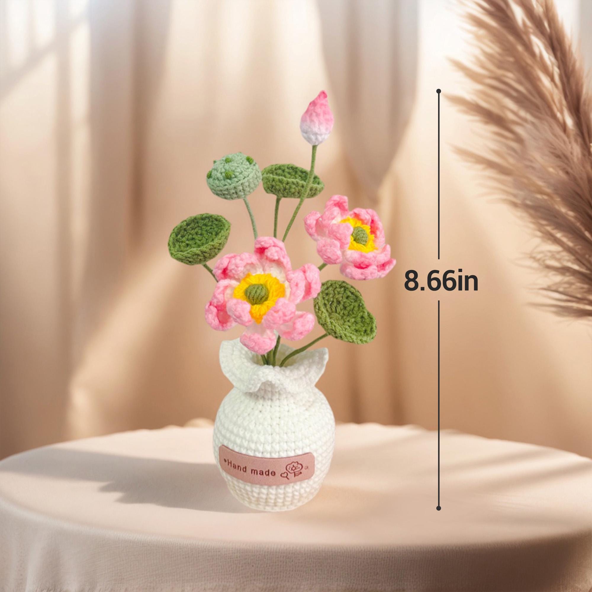 Handmade Crochet Lotus – For Vase Arrangement – Personalized Gift Option