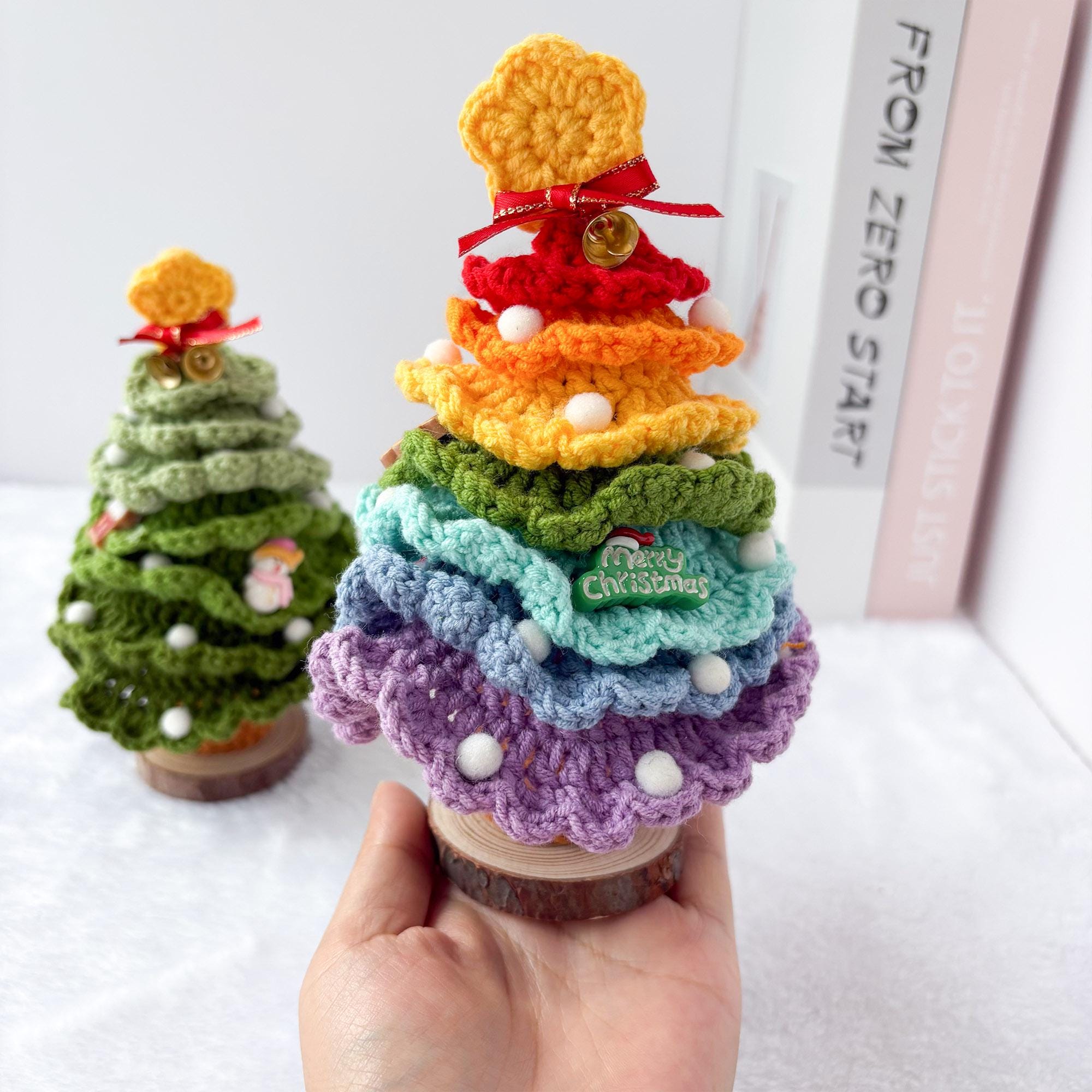 Crochet Christmas Tree, Handmade Decoration for Desk, Room