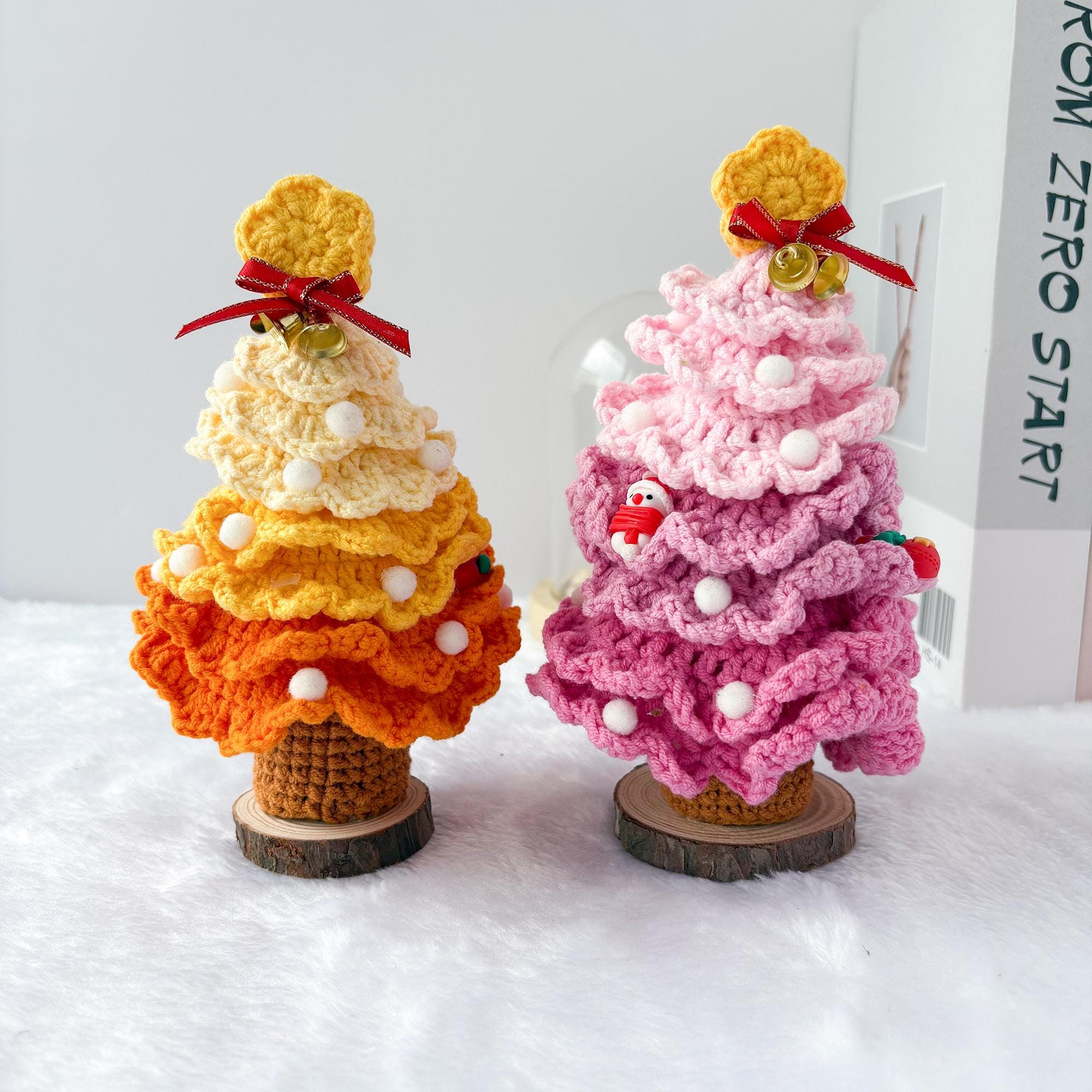 Crochet Christmas Tree, Handmade Decoration for Desk, Room