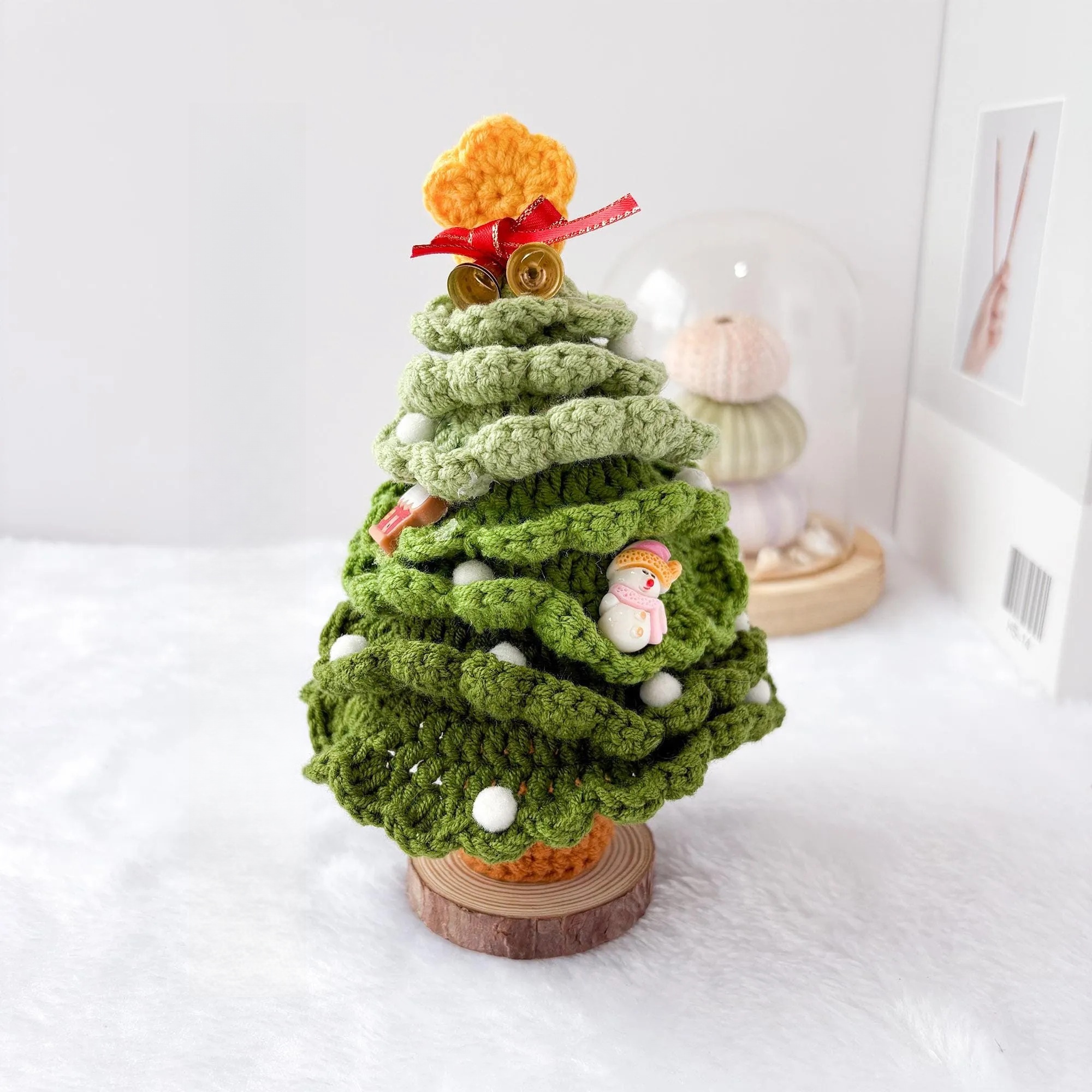 Crochet Christmas Tree, Handmade Decoration for Desk, Room