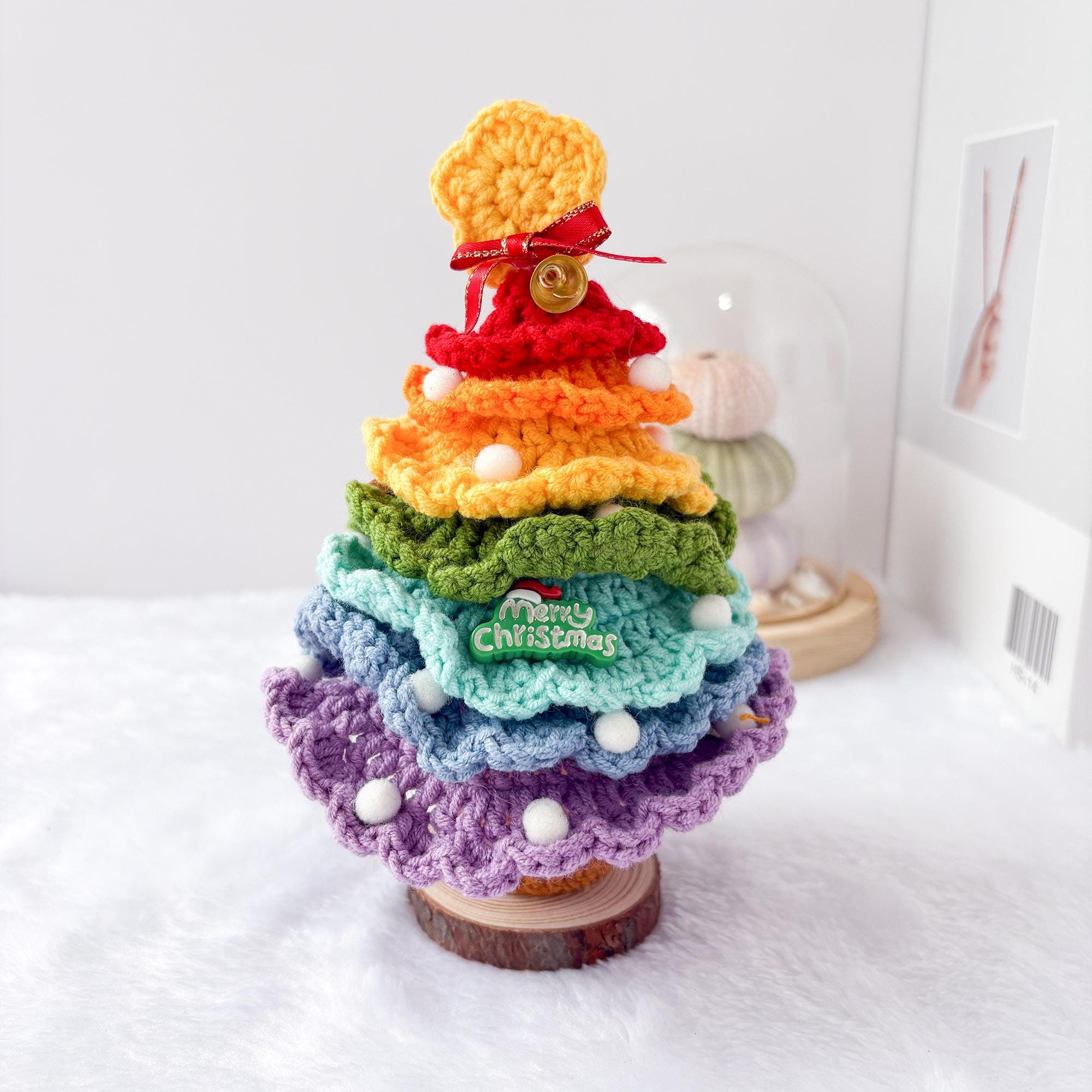 Crochet Christmas Tree, Handmade Decoration for Desk, Room