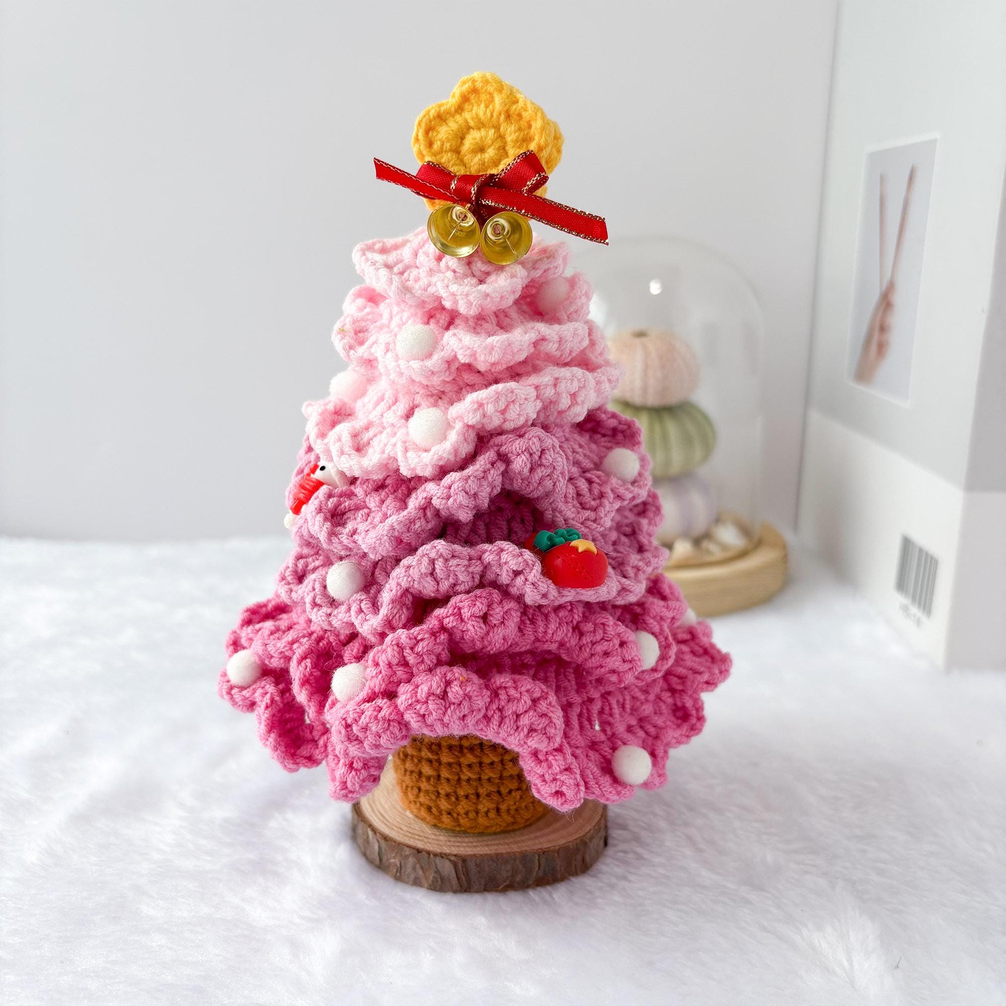 Crochet Christmas Tree, Handmade Decoration for Desk, Room
