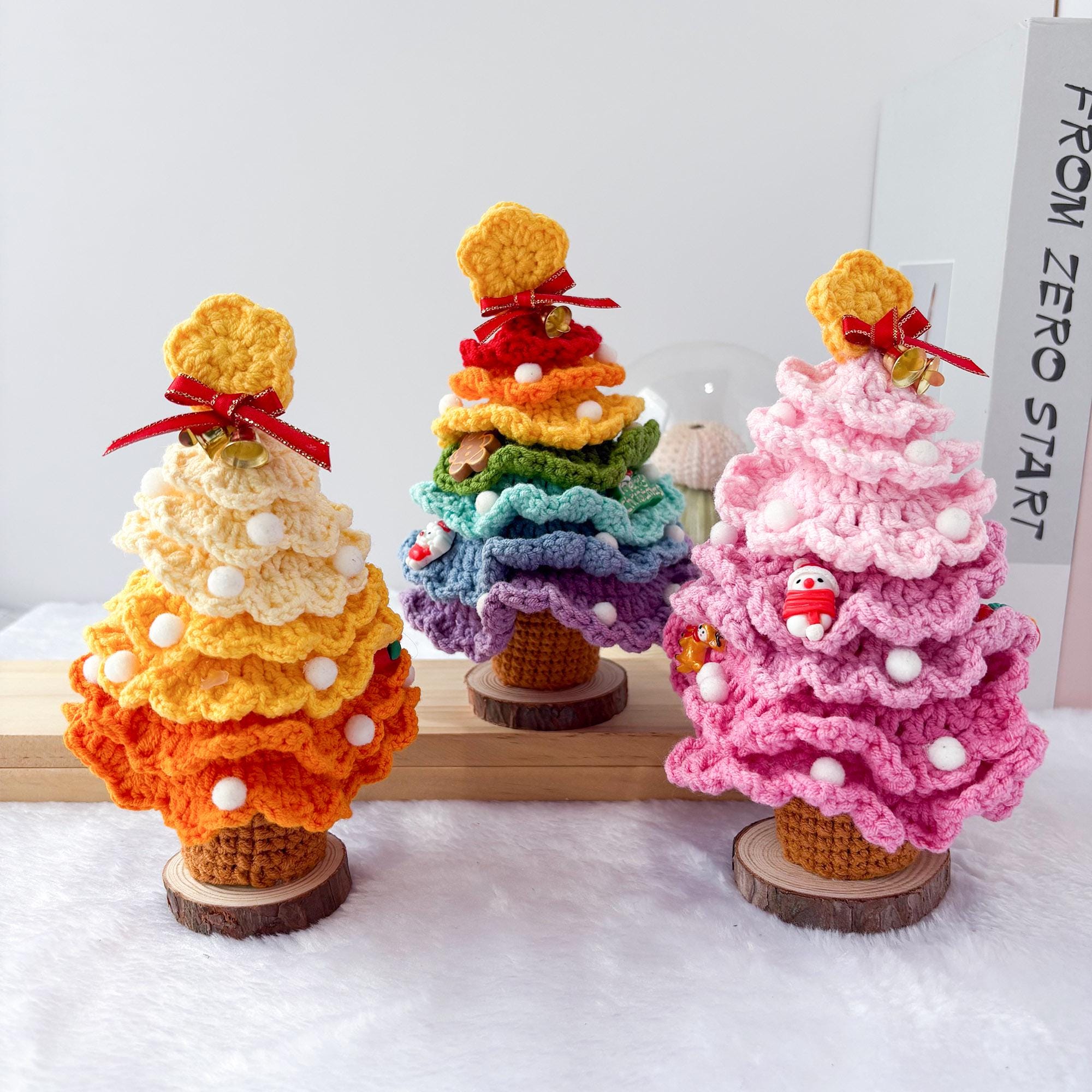 Crochet Christmas Tree, Handmade Decoration for Desk, Room