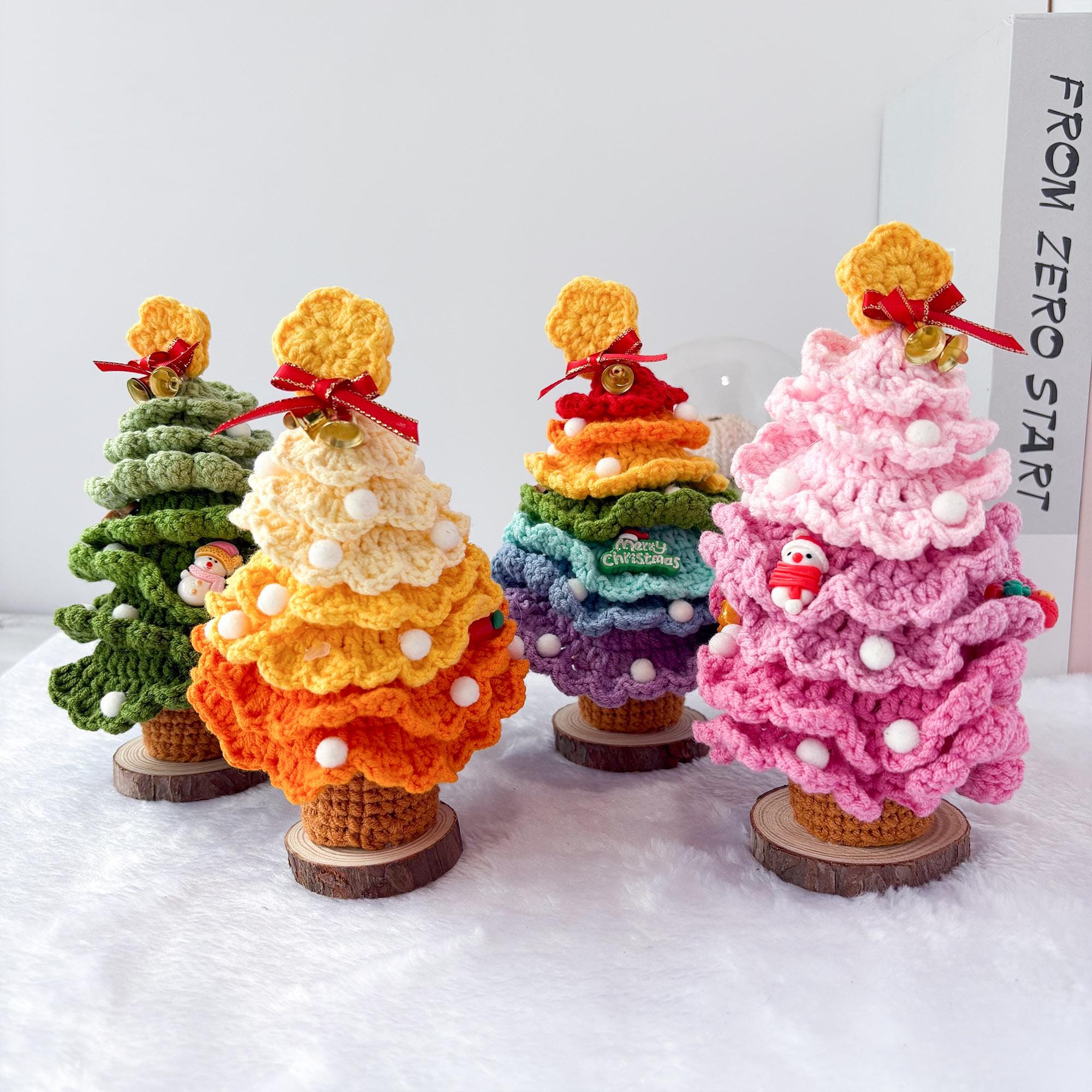 Crochet Christmas Tree, Handmade Decoration for Desk, Room