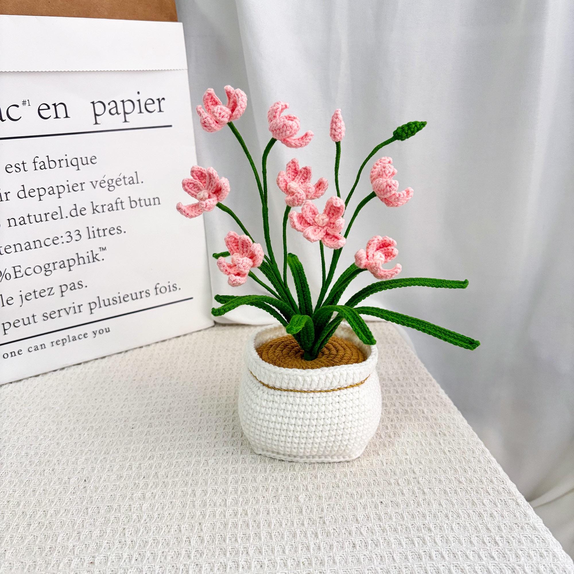 Handmade Crochet Orchid Plant – Potted – No Maintenance – Four Color Options