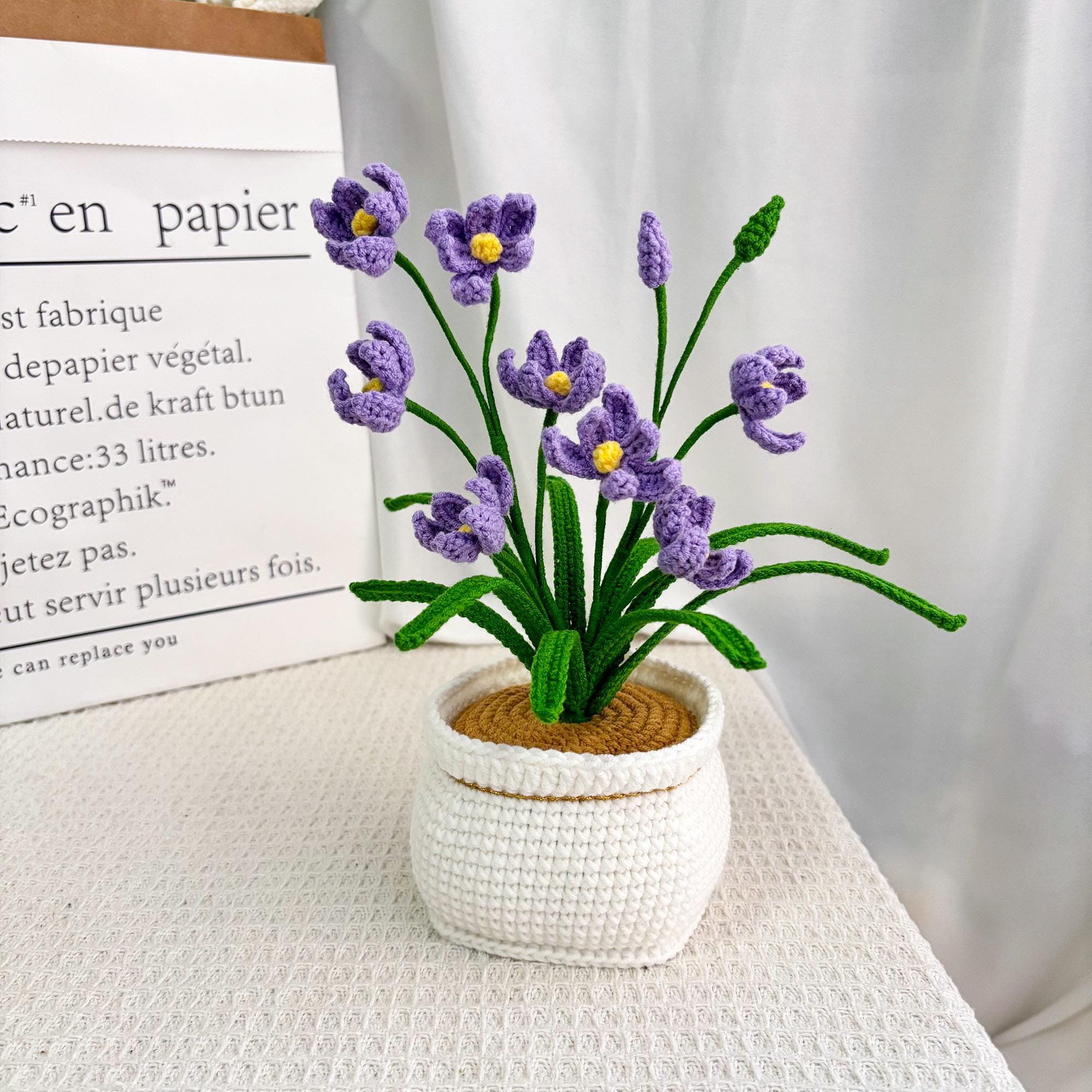 Handmade Crochet Orchid Plant – Potted – No Maintenance – Four Color Options