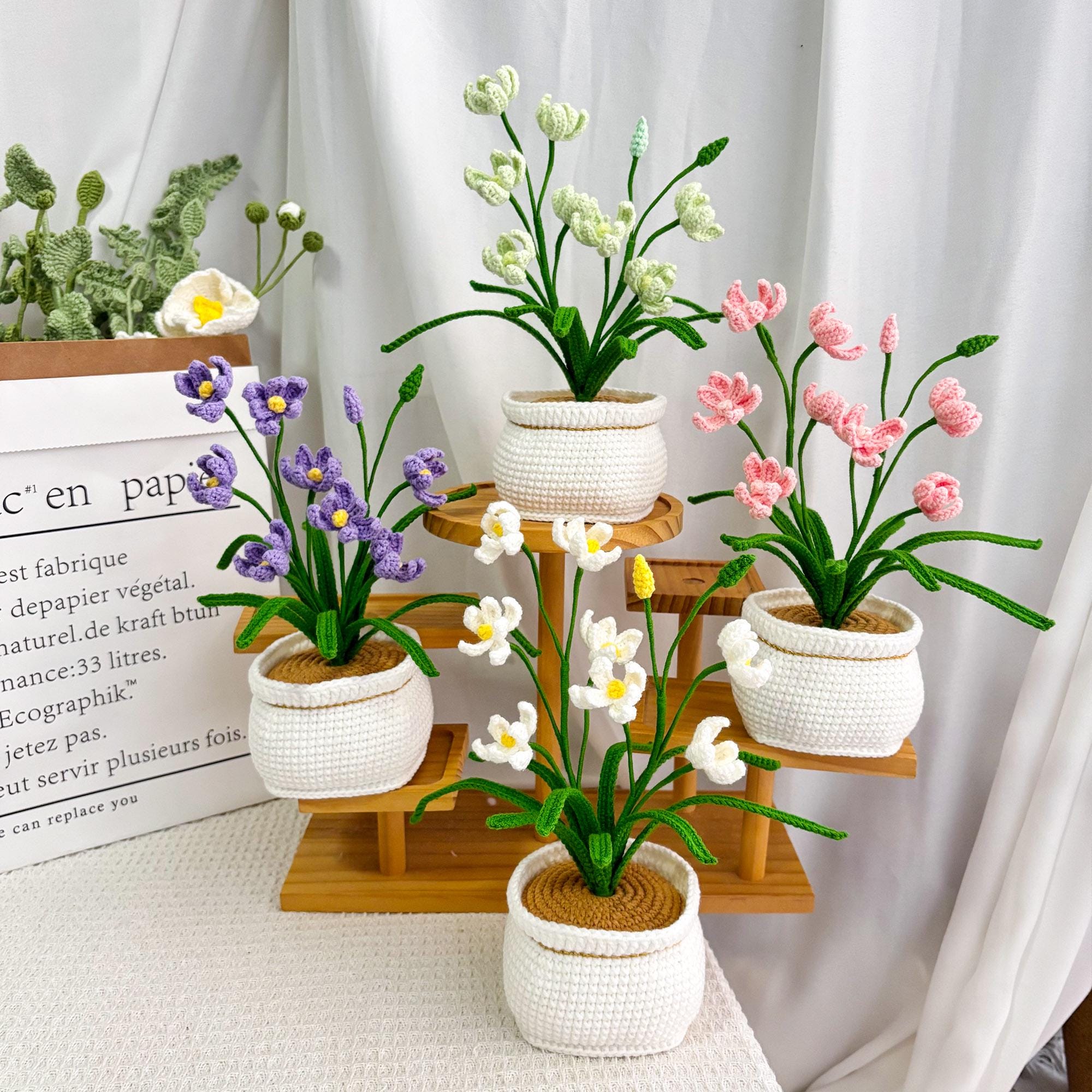 Handmade Crochet Orchid Plant – Potted – No Maintenance – Four Color Options