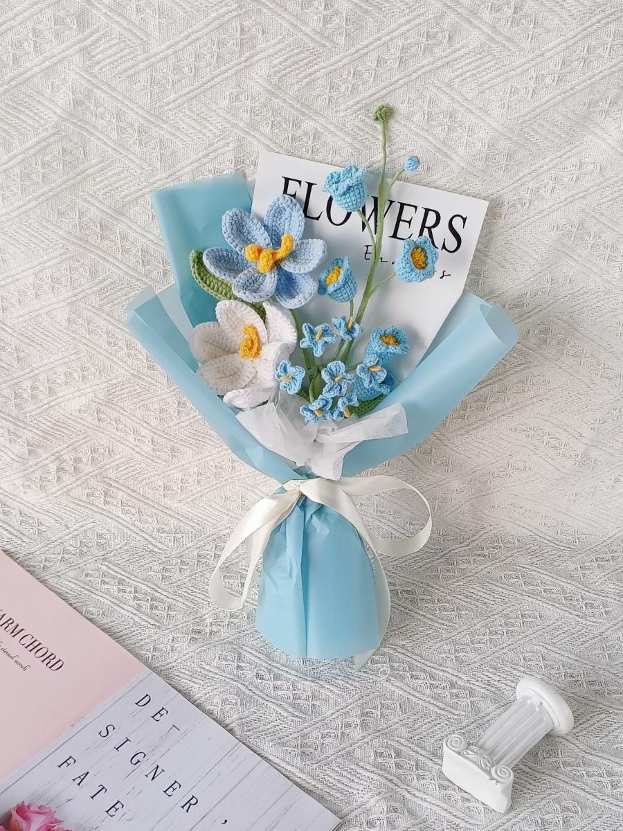 Knitted Rose Bouquet Handmade – Wedding, Party or Home Decor