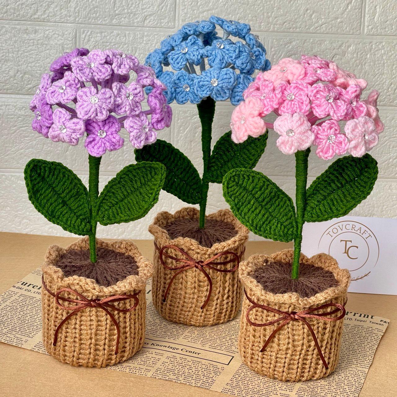 Crochet Flower Pot – Handmade – No Water Needed – Suitable for End of School Year or Graduation Gift