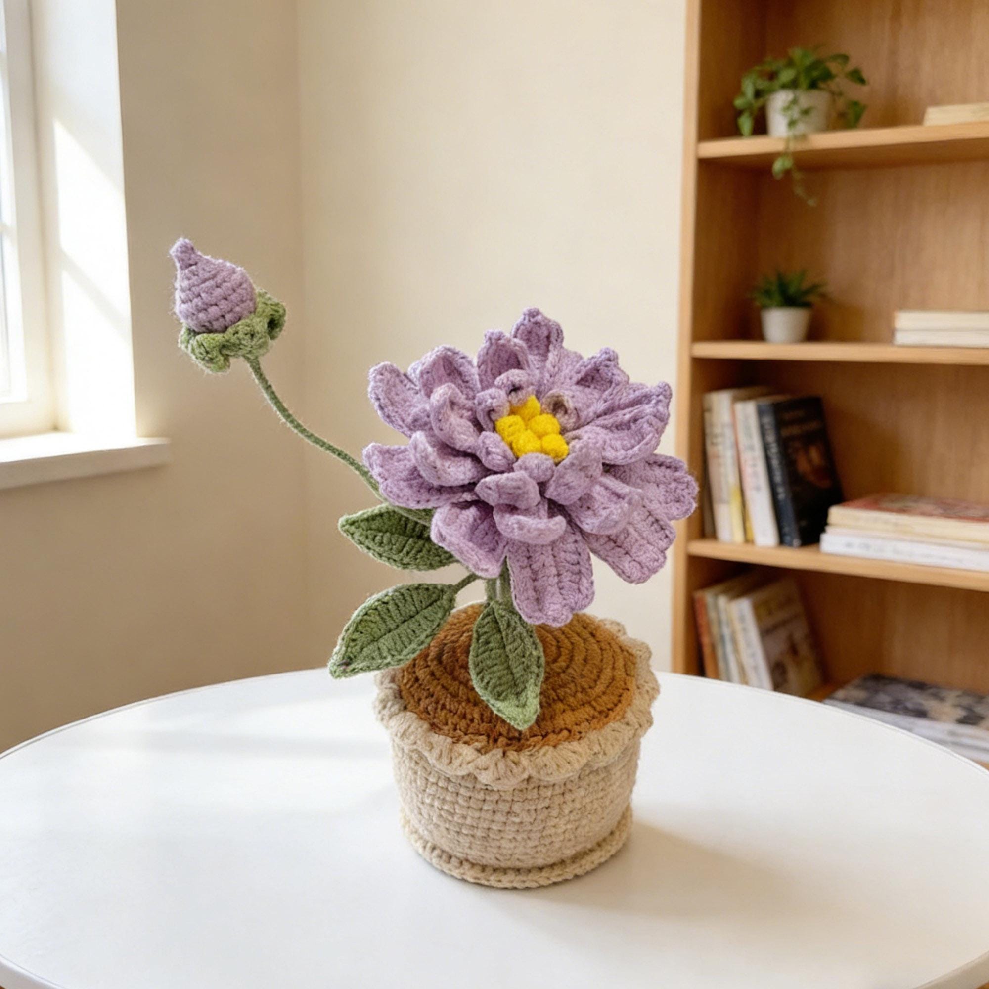 Handmade Crochet Banksia Rose Pot Plant – Five Colors