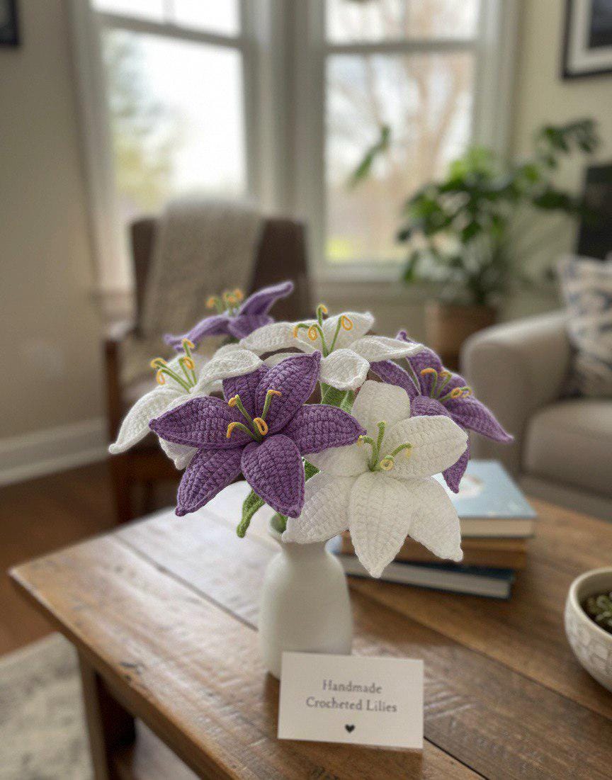 Handmade Crochet Flower Bouquet Home Decor Gift
