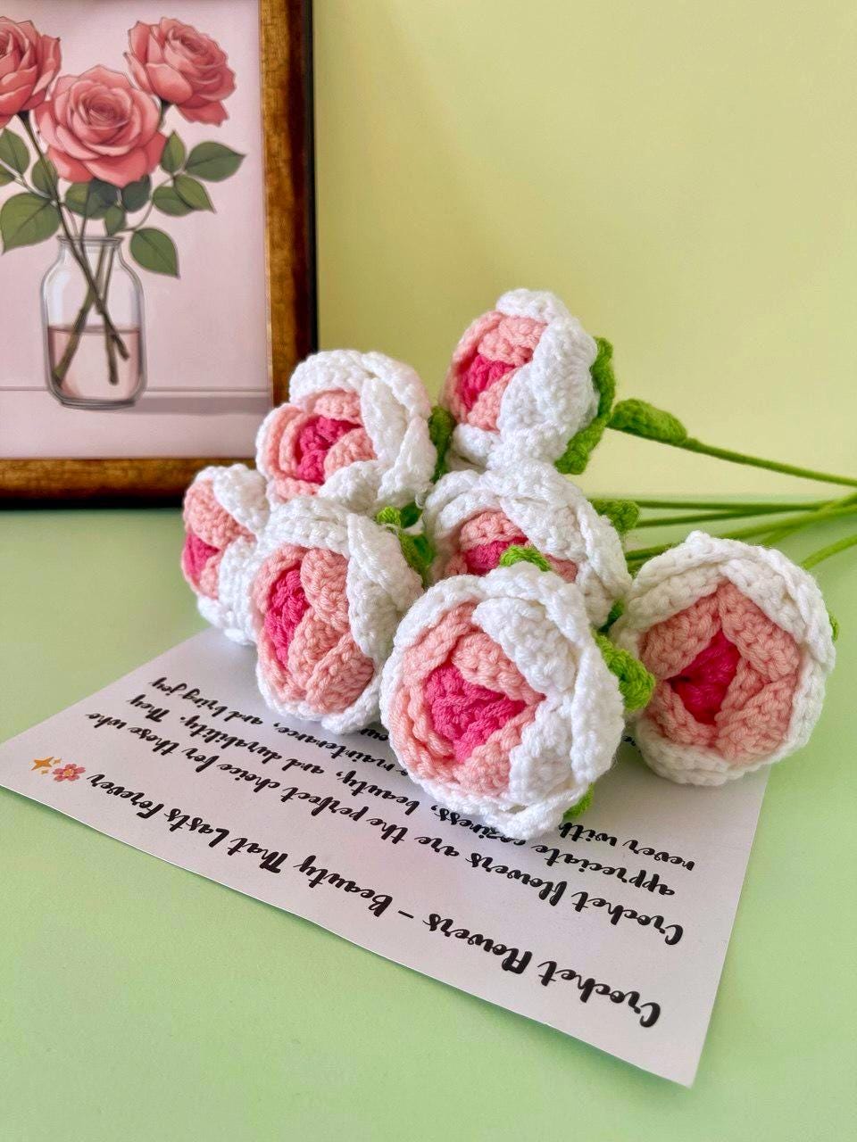 Handmade Crochet Flower Bouquet Home Decor Gift