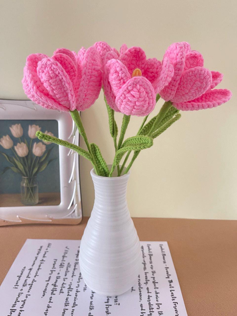 Handmade Crochet Flower Bouquet Home Decor Gift