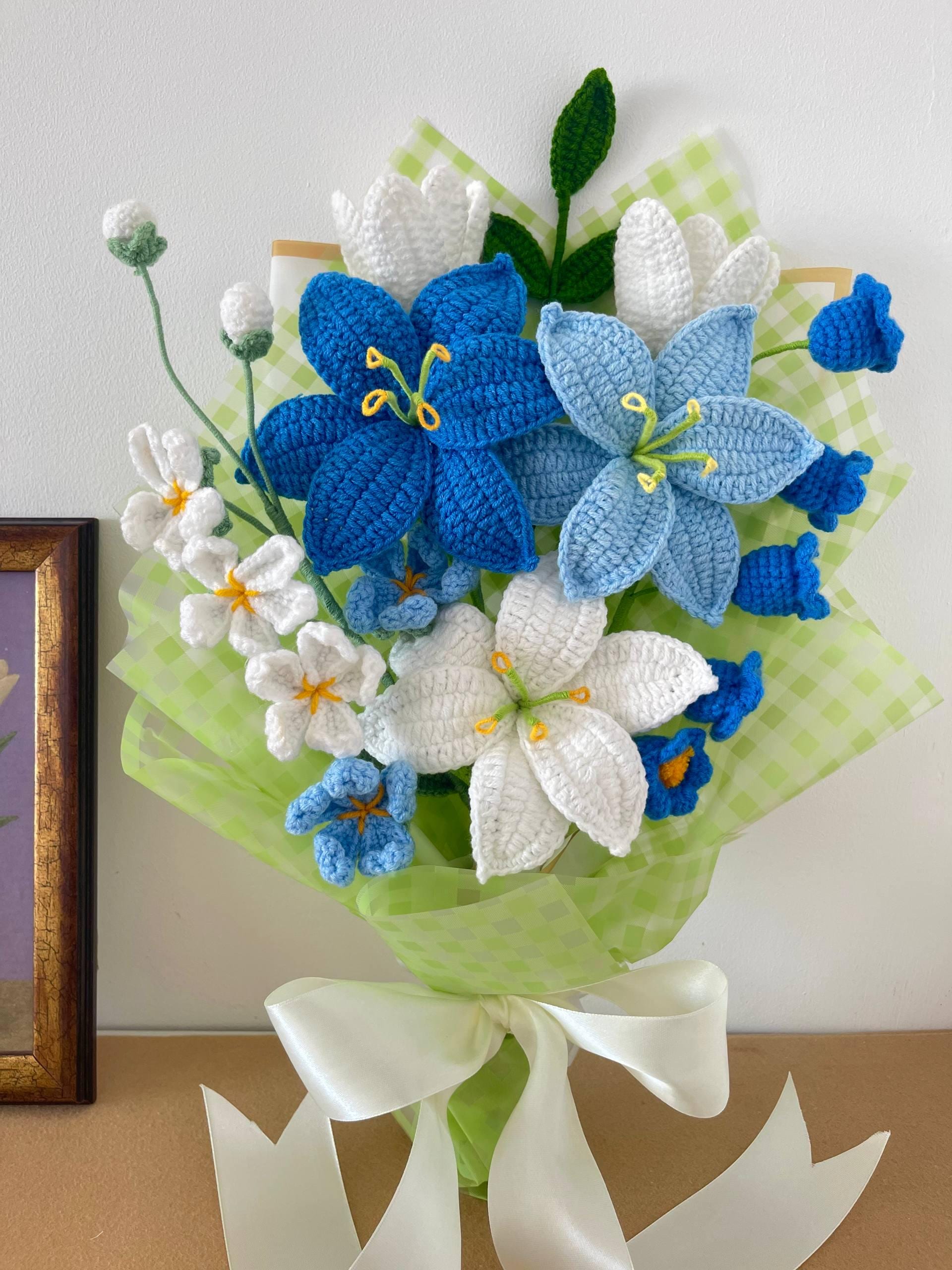 Crochet Flower Bouquet for Teacher – Handmade – No Fading
