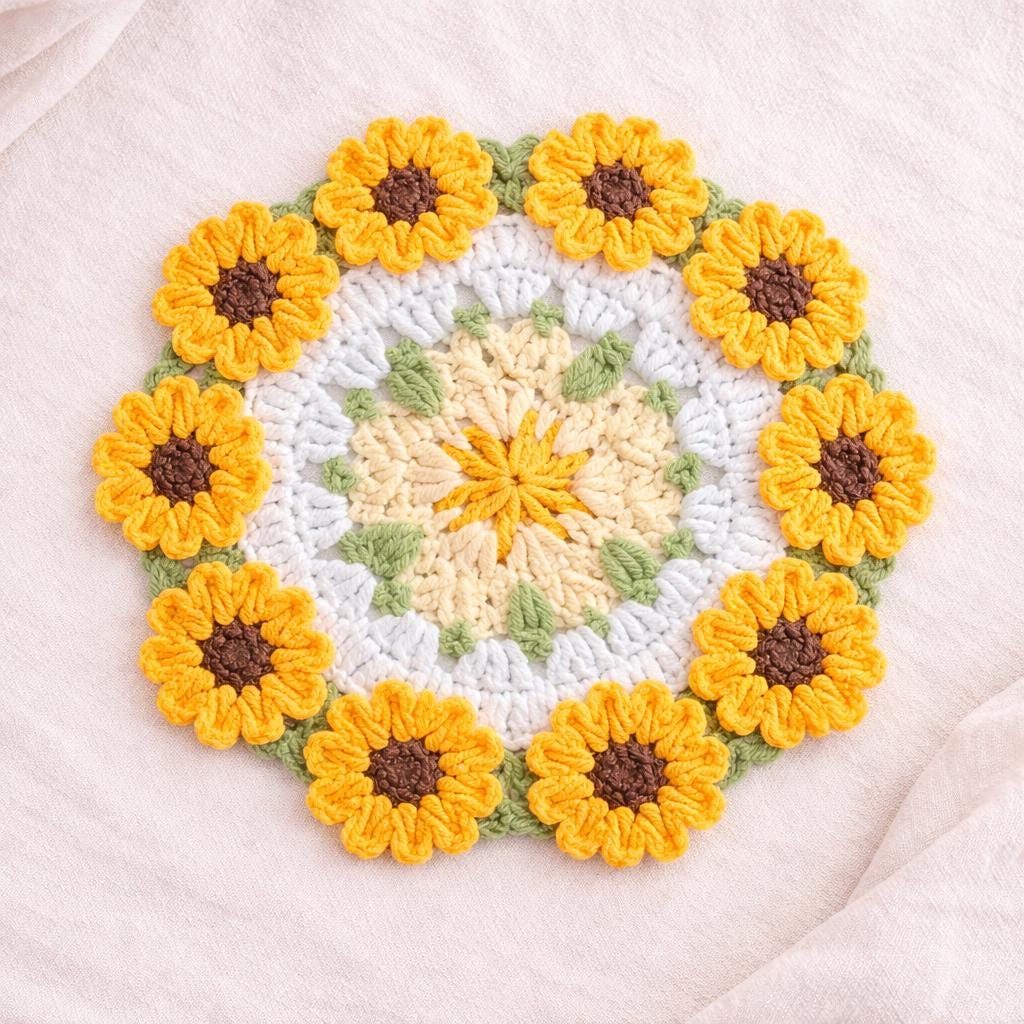 Handmade Crochet Flower Coaster – Coffee Coaster