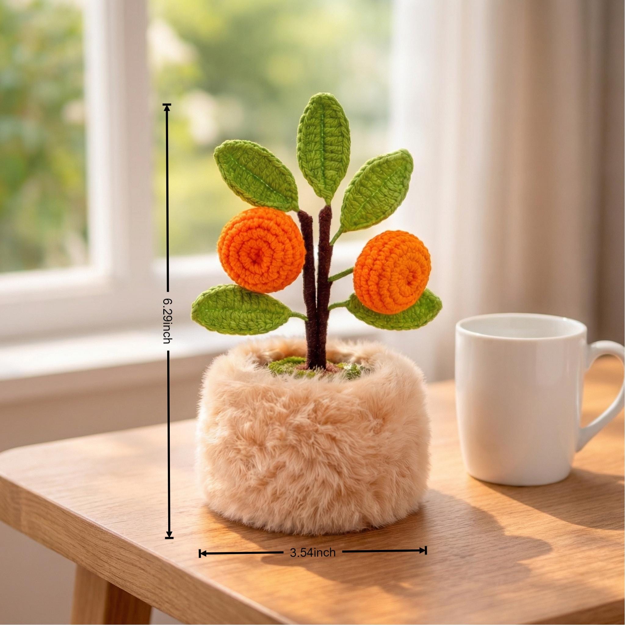 Crocheted Potted Plants, Desktop Ornaments, Office Decor