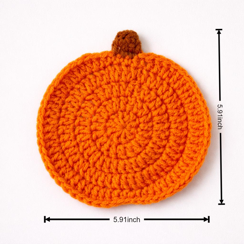 Crochet Coaster Set – Pumpkin, Orange, Cherry Styles – Handmade – Protects Surfaces from Heat