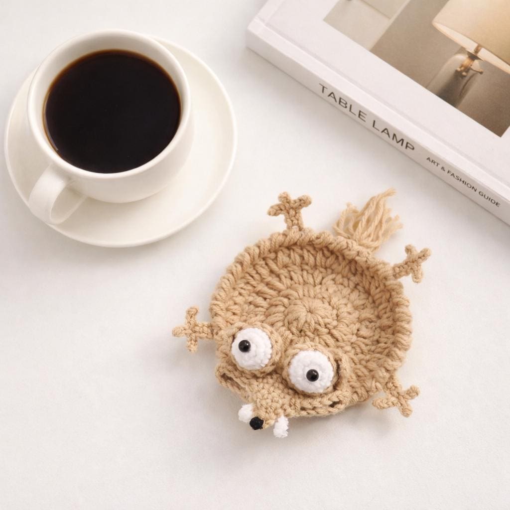 Handmade Crochet Animal Coasters – 11 Cute Designs Available – Soft Yarn – Lightweight
