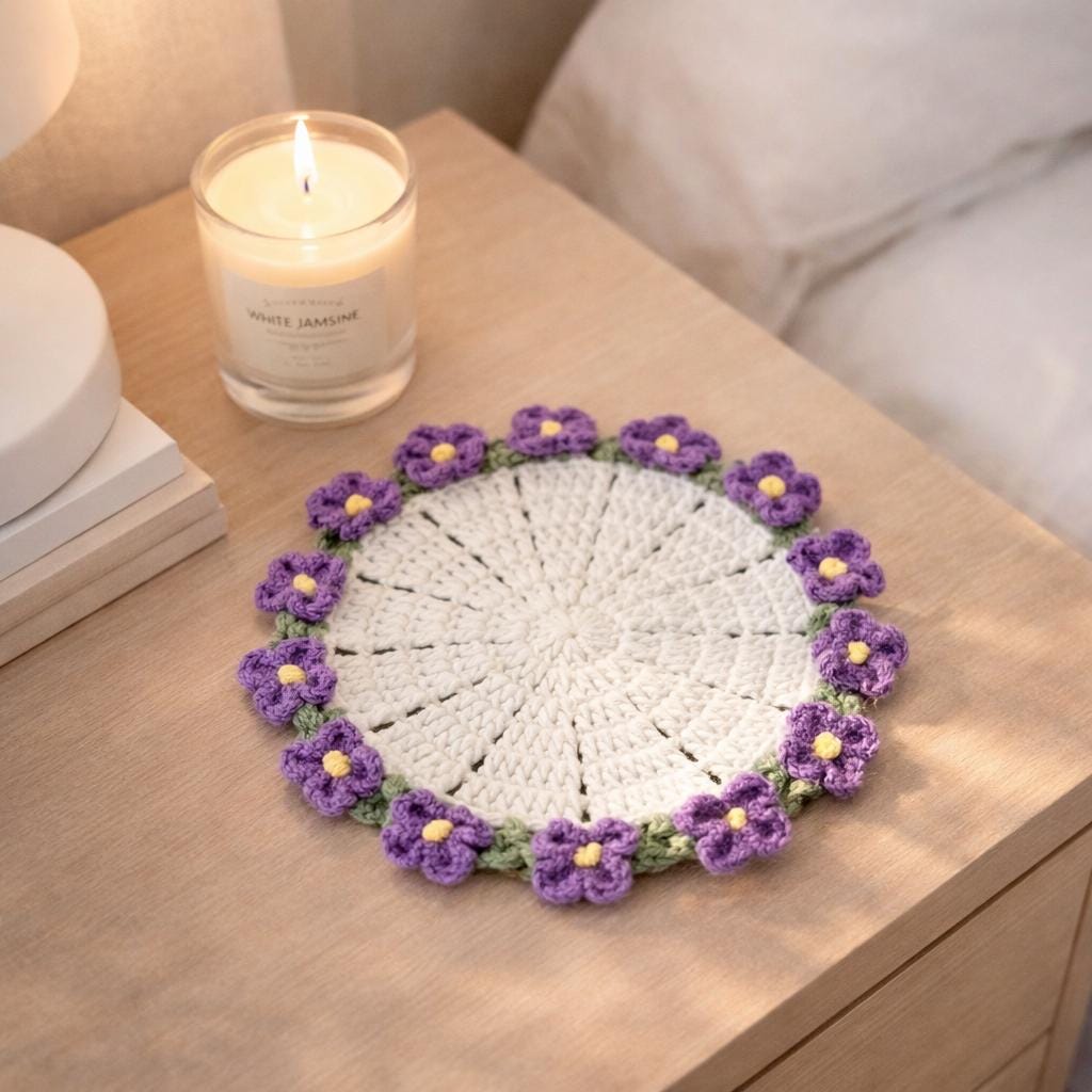 Crochet Coaster Set – Flower Shaped – Handmade