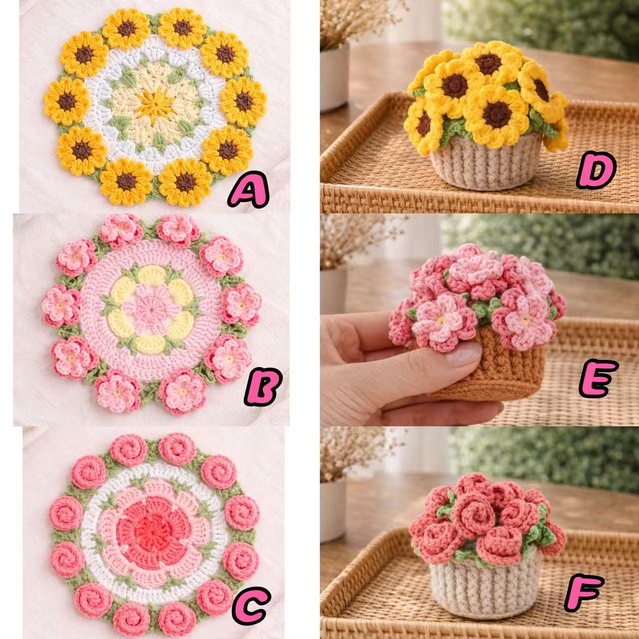 Handmade Crochet Flower Coaster – Coffee Coaster