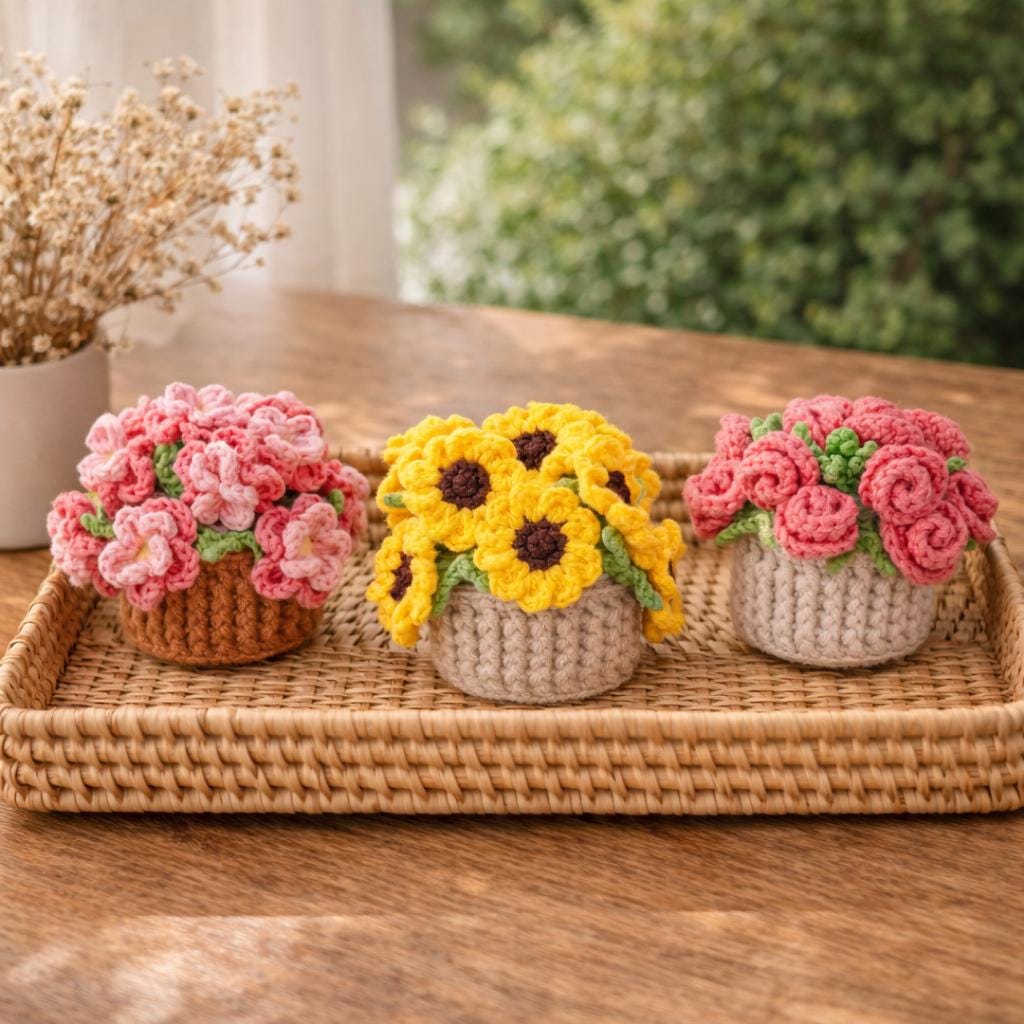 Handmade Crochet Flower Coaster – Coffee Coaster