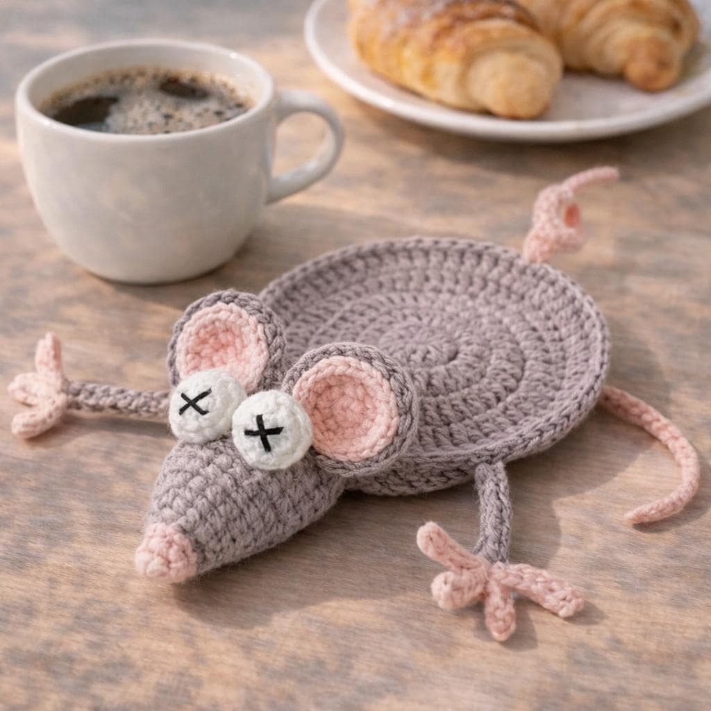 Handmade Crochet Animal Coasters – 11 Cute Designs Available – Soft Yarn – Lightweight