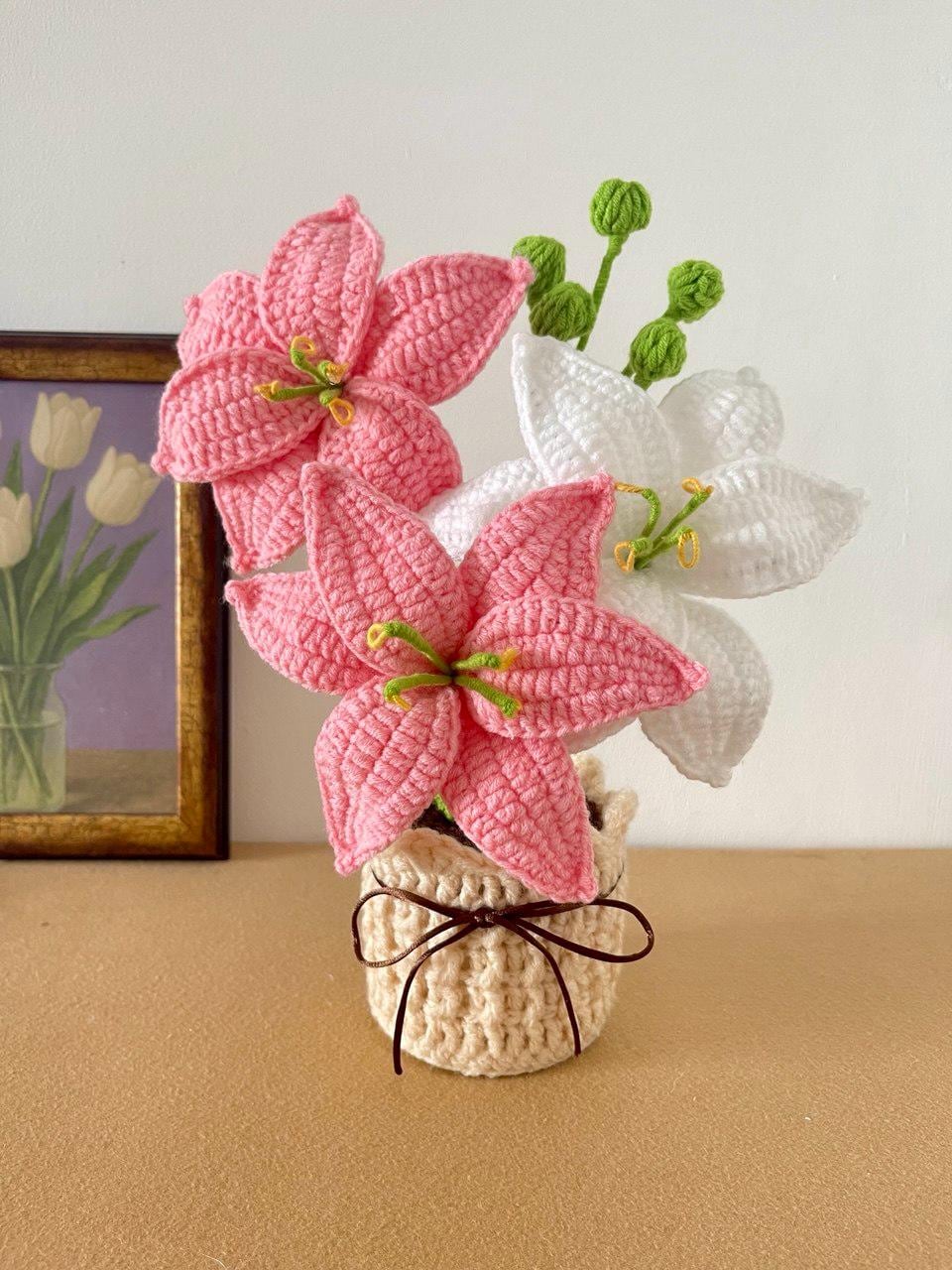 Mother’s Day Crochet Flower Bouquet – Handmade Forever Flowers – Custom Tag – Gift for Mom Home Decor