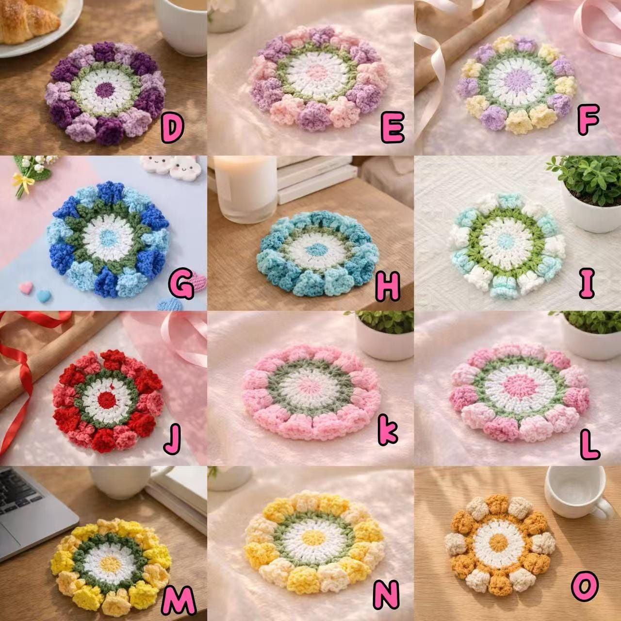 Handmade Crochet Flower Coaster – Coffee Coaster