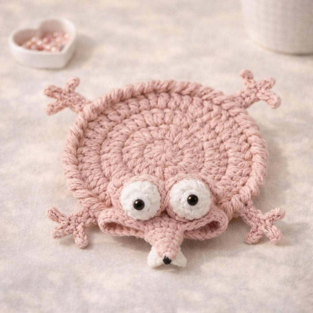Handmade Crochet Animal Coasters – 11 Cute Designs Available – Soft Yarn – Lightweight