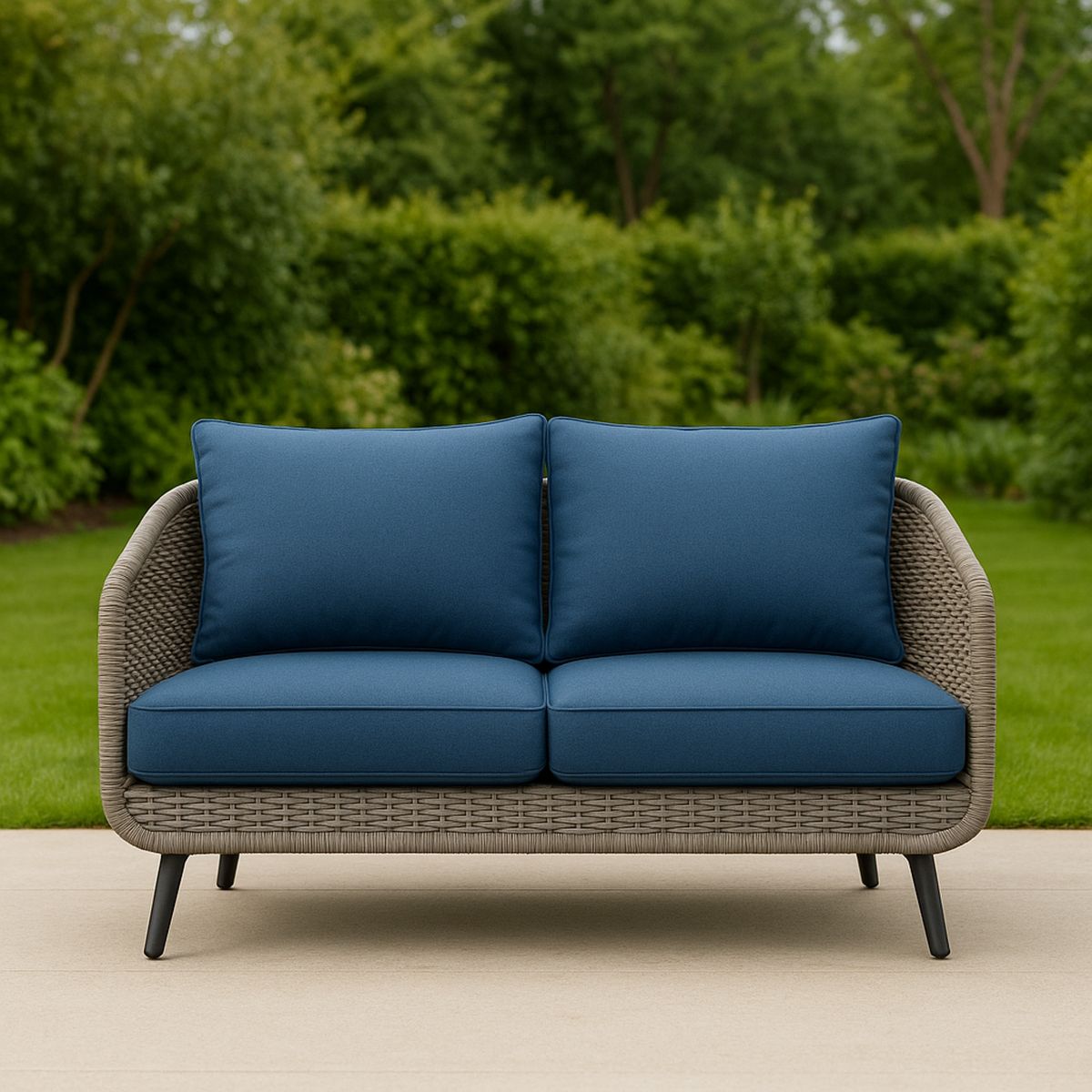 Kerti kerti kanapé polyrattan kerettel