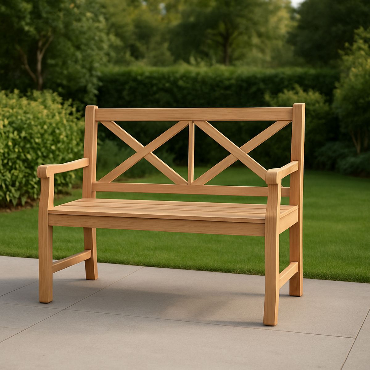 Kerti pad természetes szín tömör fa kültéri