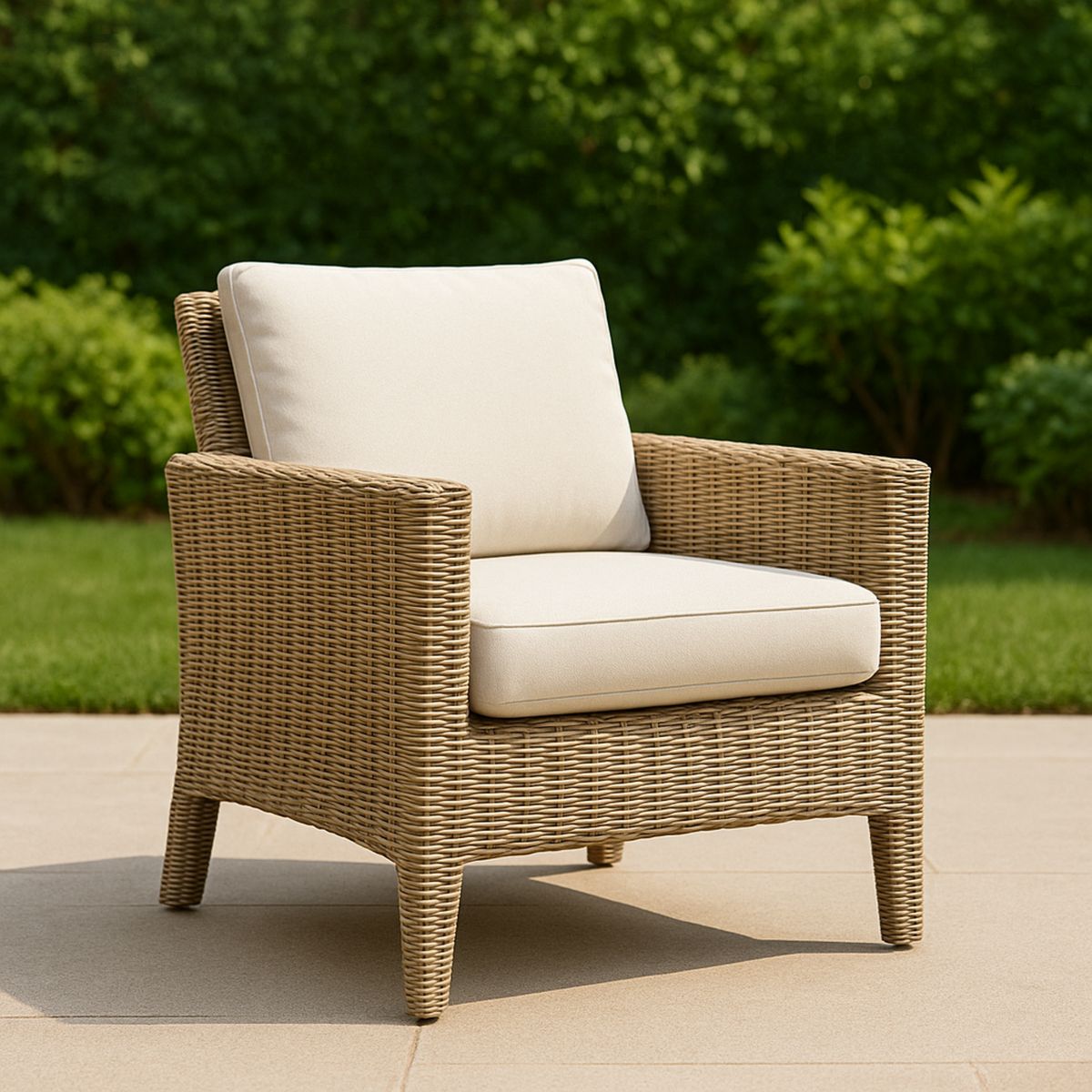 Kültéri rattan szék poliészter párnával