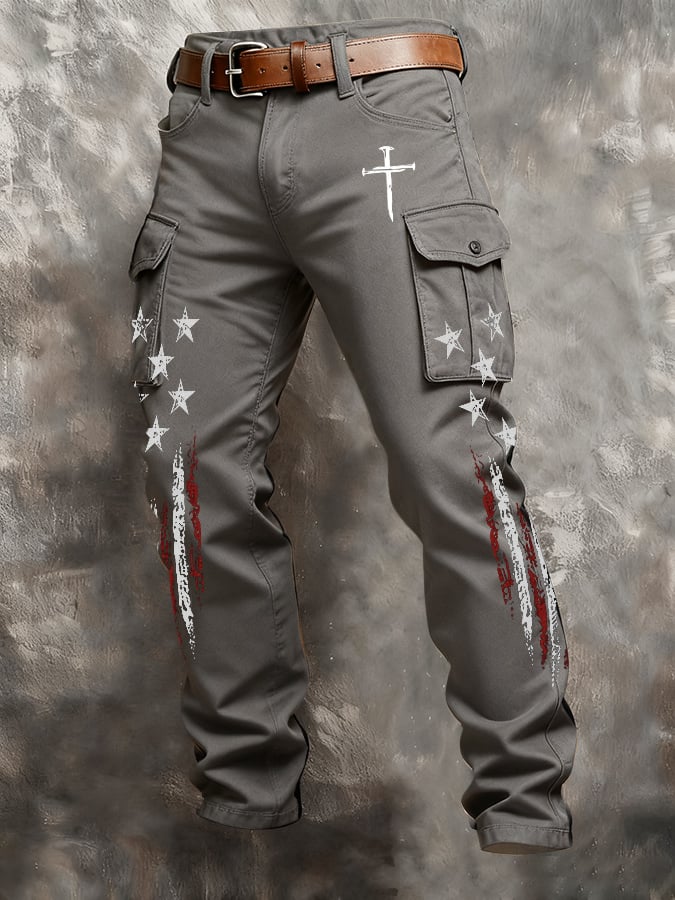 Men's casual patriotic-themed pants
