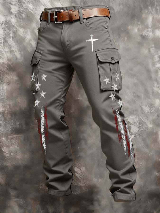 Men's casual patriotic-themed pants
