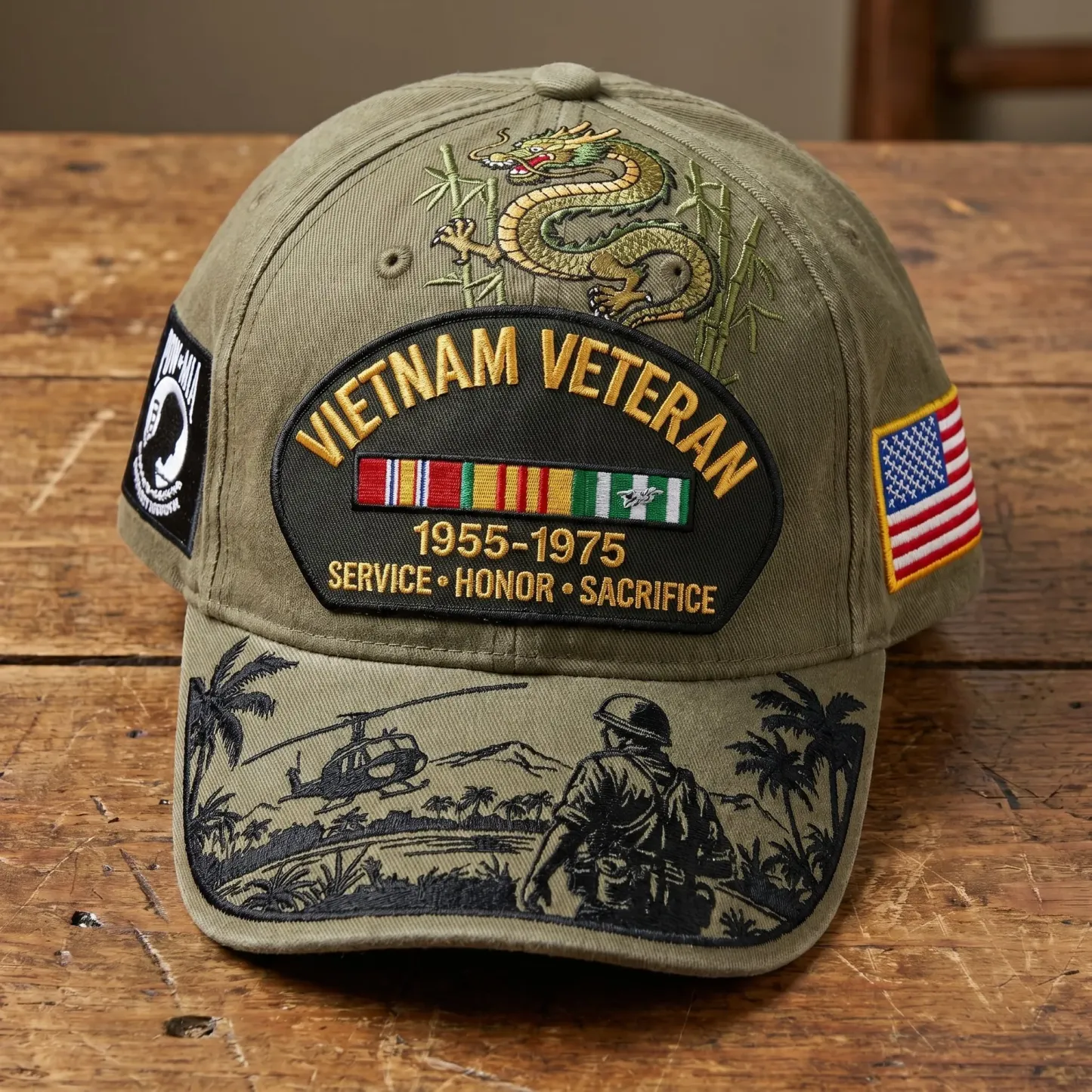 🎖️ - Vietnam Veteran Tribute Cap - Classic / One Size Fits Most (Circumference 21 5/8"- Circumference 24 1/8")
