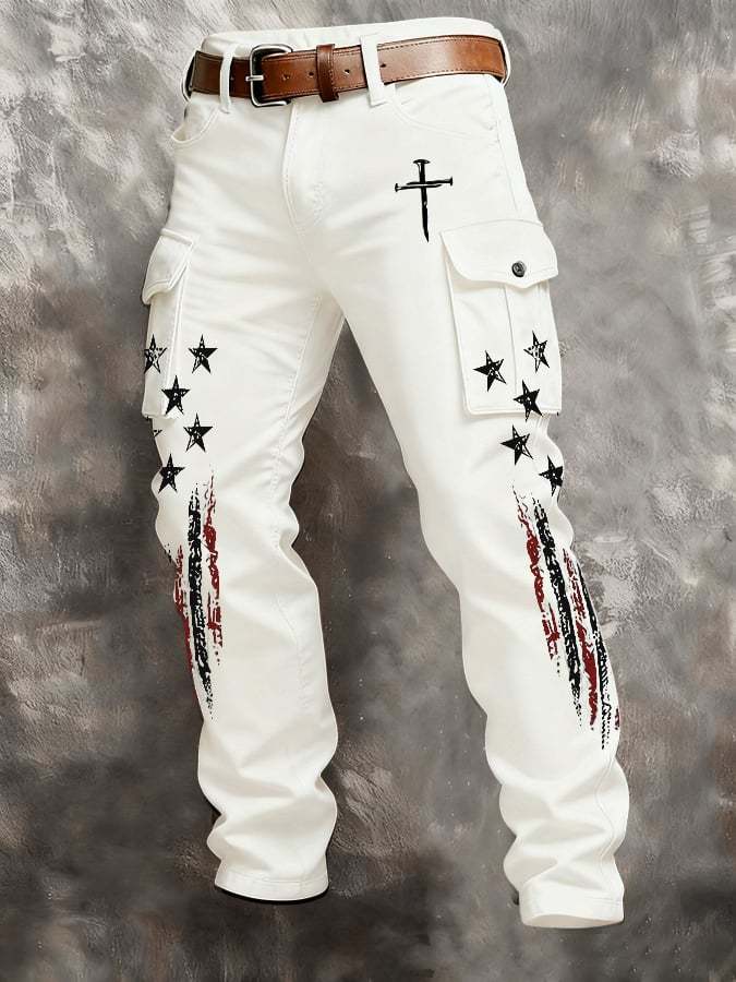 Men's casual patriotic-themed pants