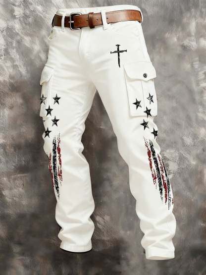 Men's casual patriotic-themed pants