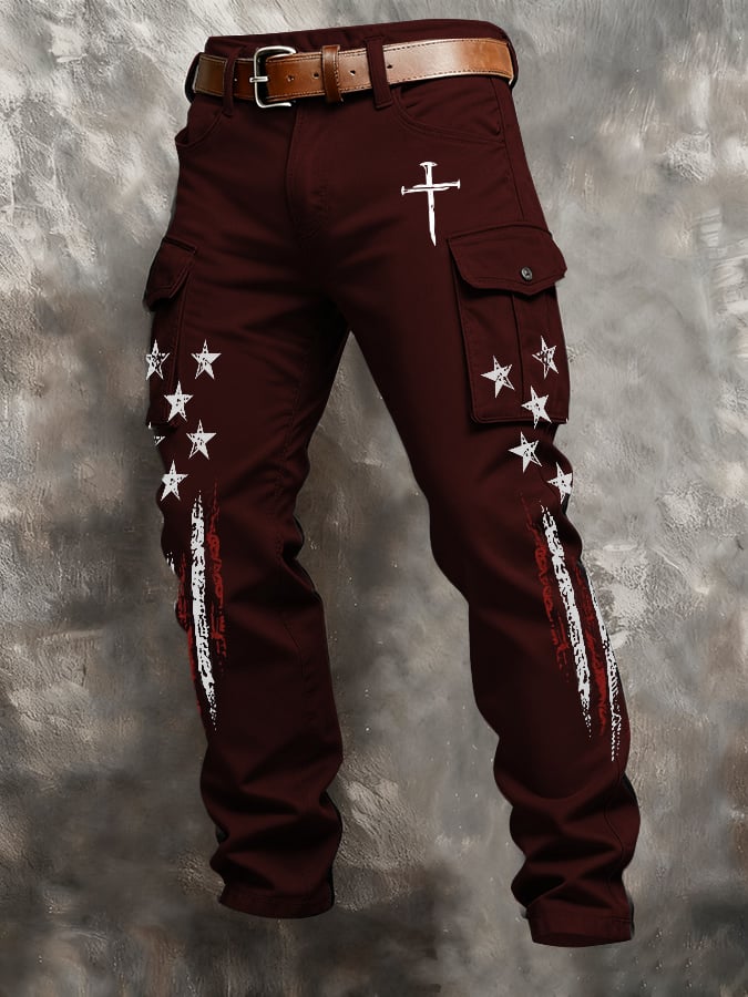 Men's casual patriotic-themed pants