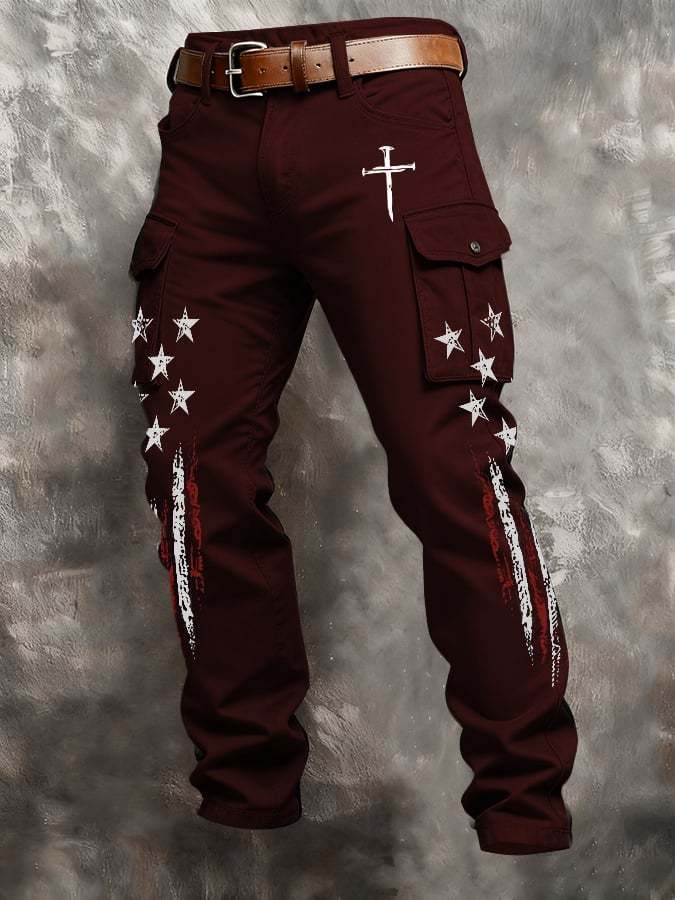Men's casual patriotic-themed pants