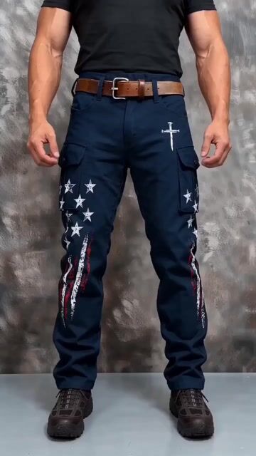 Men's casual patriotic-themed pants