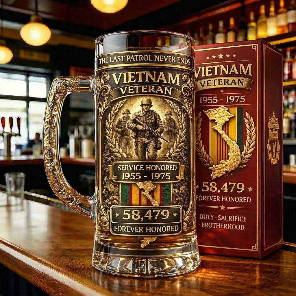 Vietnam Veteran 1955-1975 Commemorative Beer Glass