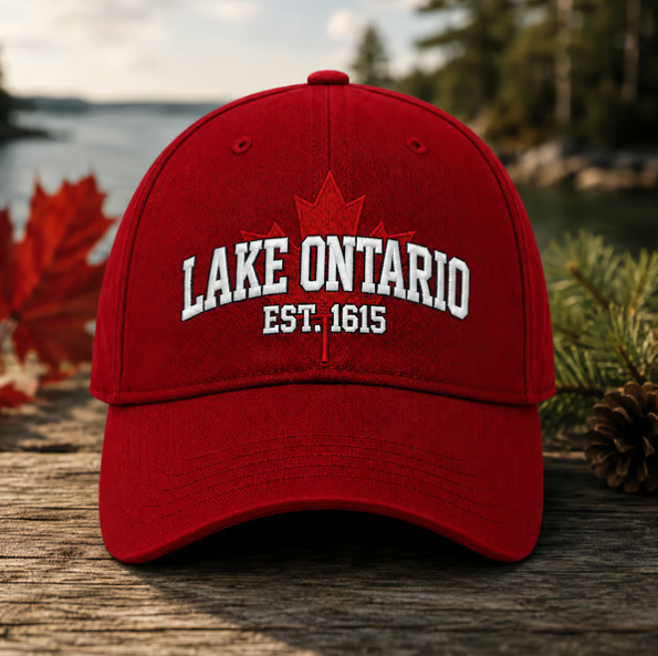 🔥LAST DAY 50% OFF - 🍁Lake Ontario Forever – Heritage Embroidered Cap (🧢100% Cotton) - Black / One-Size Fits Most