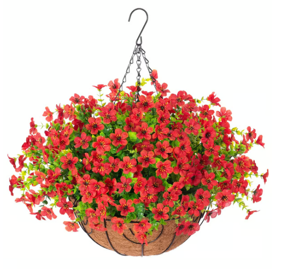 Last Day Promotion! 🔥 Simulated Hanging Flower Basket - 💐Mixed Color