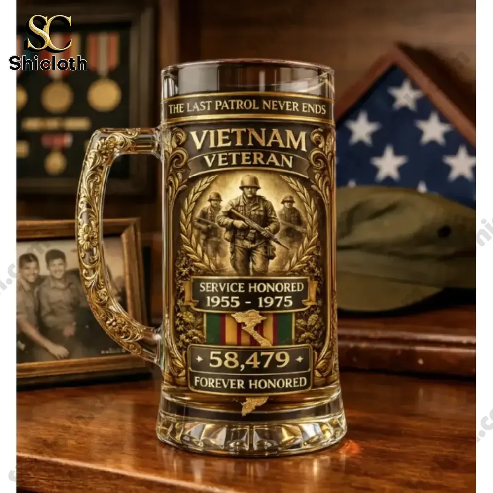 Vietnam Veteran 1955-1975 Commemorative Beer Glass
