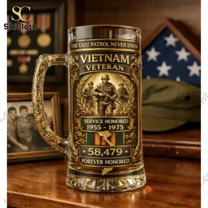 Vietnam Veteran 1955-1975 Commemorative Beer Glass