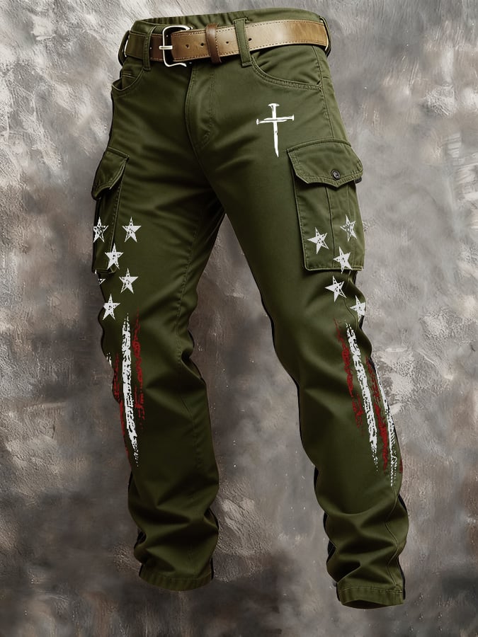 Men's casual patriotic-themed pants