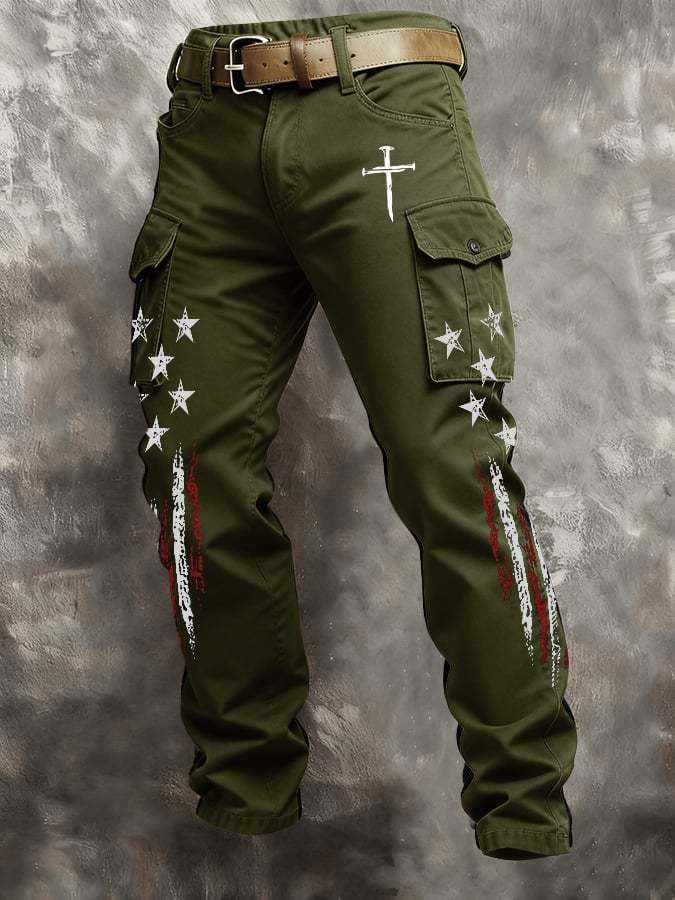 Men's casual patriotic-themed pants