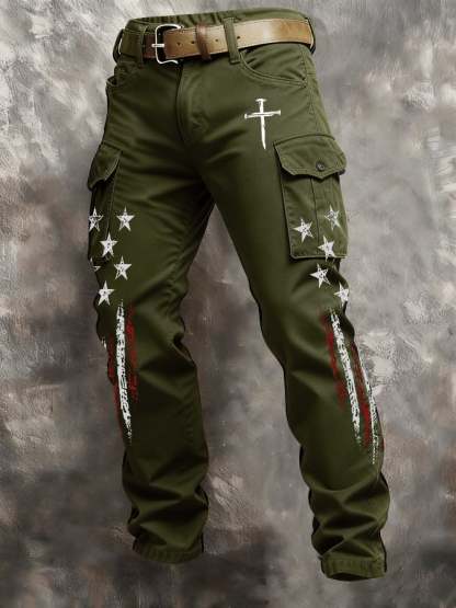 Men's casual patriotic-themed pants